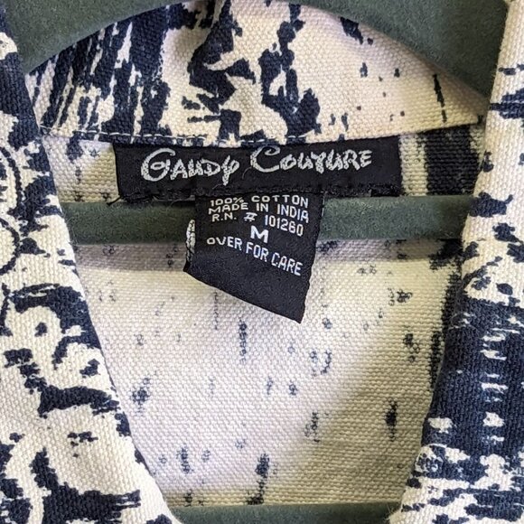 Gaudy Couture Jacket Size Medium M Womens Navy Blue Cotton Sequins Metal Buttons - Picture 10 of 12